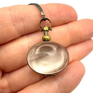 Antique Glass Pool Light Locket Magnifying Oval Orb Bubble Photo Gold Filled